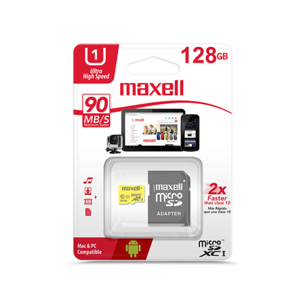 Memoria Micro Sd De 128Gb Clase 10 Con Adaptador Sd Maxell | MCSD-128UHS-1 - 920006