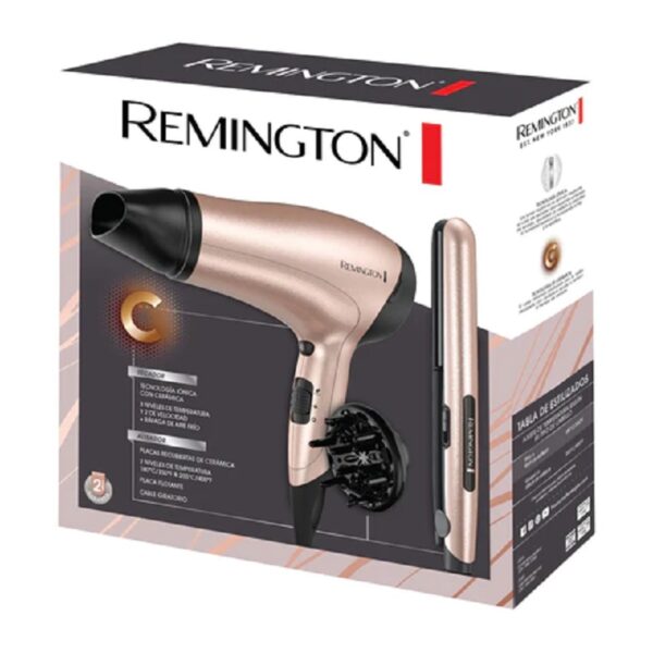 Combo De Alisadora y Secadora Remington | Color Rose Gold | D3015-S1520 - 981643 - Imagen 6