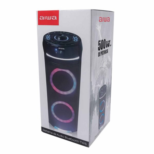 Bocina portable Aiwa | 500W PMPO con micrófono, luz LED | AWPOK9 - 957090 - Imagen 4