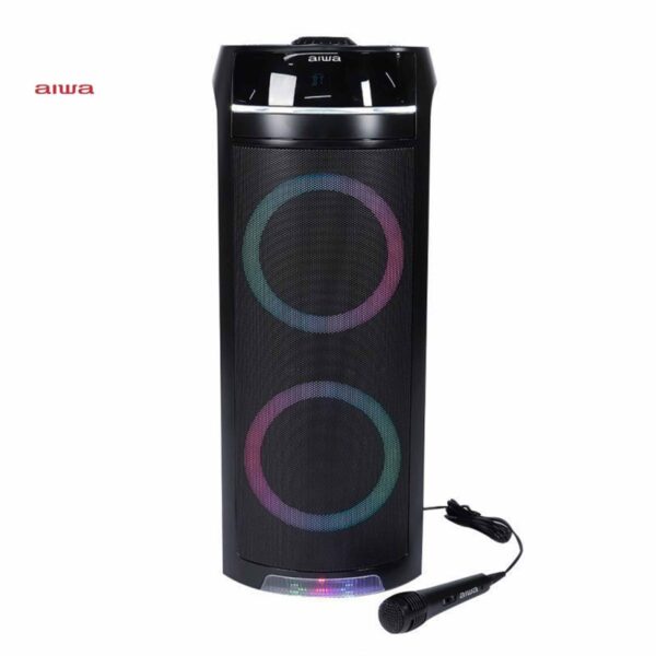 Bocina portable Aiwa | 500W PMPO con micrófono, luz LED | AWPOK9 - 957090