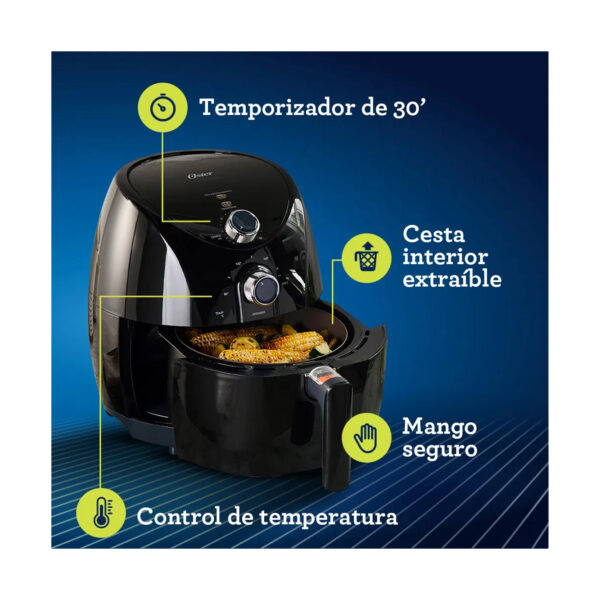 Freidora De Aire Oster Bioceramic De 3.2 Litros | Color Negro | CKSTAF7601-013 - 981093 - Imagen 3