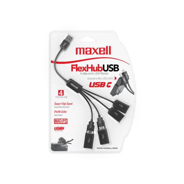 Hub Usb Flexible De 4 Puertos Maxell | USB-FLEX HUB - CSA011499 - Imagen 2