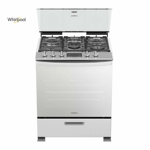 Estufa Whirlpool a Gas 30" | 5 quemadores, acero inoxidable con capelo | LWFR7300S - 981706