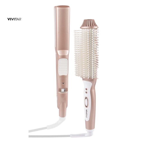 Kit cepillo cerámico y plancha de pelo rose gold | PG-7172RG - 981258