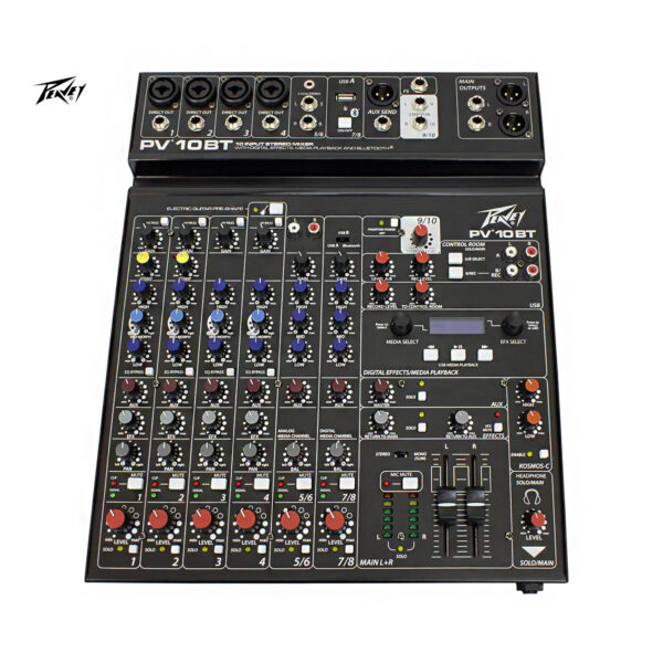 Consola Peavey | de 10 canales con bluetooth, color negro | PV-10BT - 720953