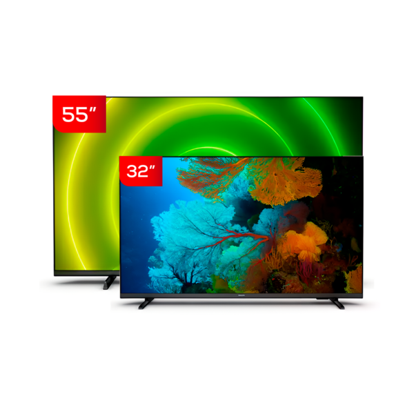 Combo Philips 2x1 Televisor De 32″+ Televisor De 55″ | 55PUD7406/54 / 32PHD6917/54 – 957204 / 957203