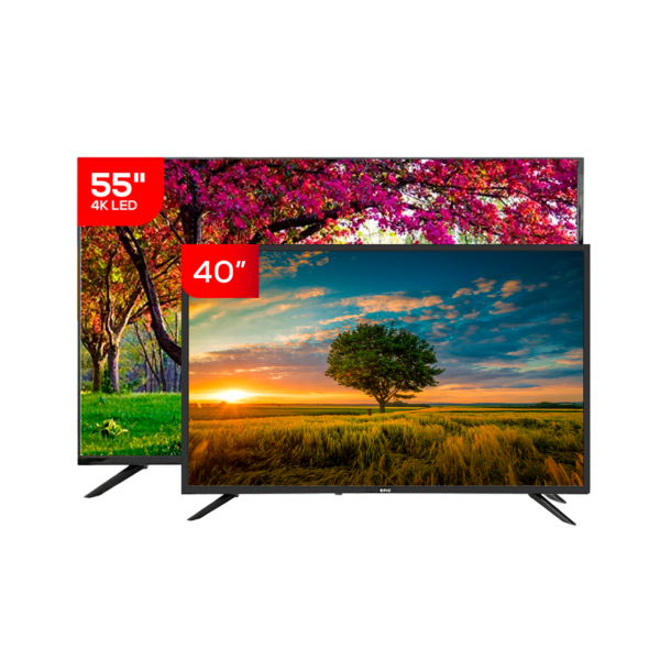 Combo Epic 2x1 Televisor 55" 4K + Televisor 40" | EPIC55SMA4K / EPIC40SMV - 957226 / 957223