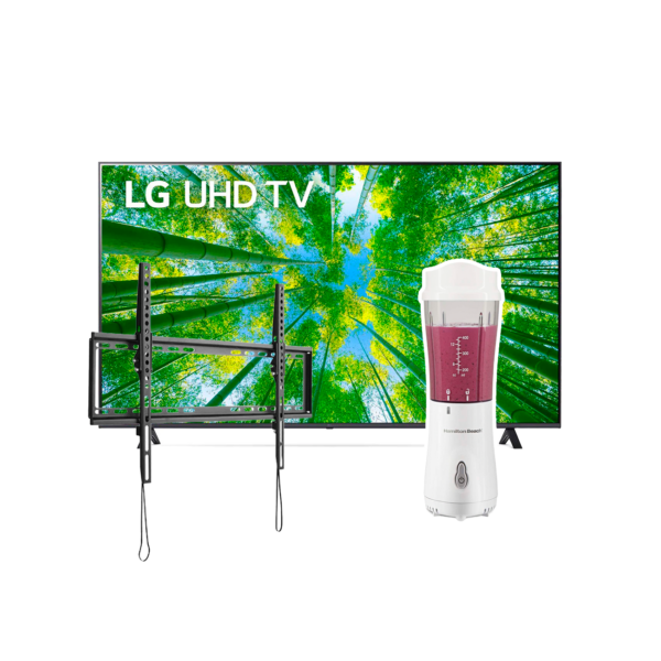 Combo Televisor LG De 60" 4K SMART WebOS + Soporte Argom De Pared Para TV De 37" A 70" + Licuadora Personal Hamilton Beach | 60UQ7900PSB/ARG-BR-1347/HB51101V - 957185/956567/981380