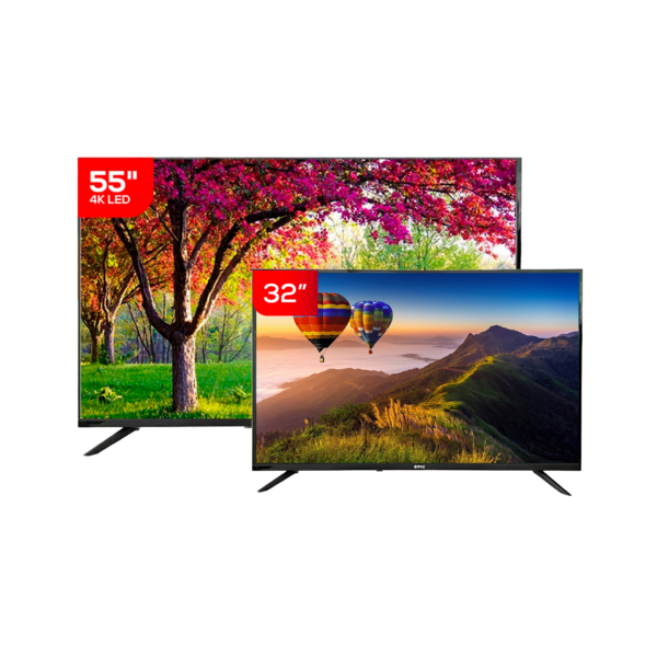 Combo Epic 2x1 Televisor 55" 4K + Televisor 32" | EPIC55SMA4K / EPIC32SMA - 957226 / 957214