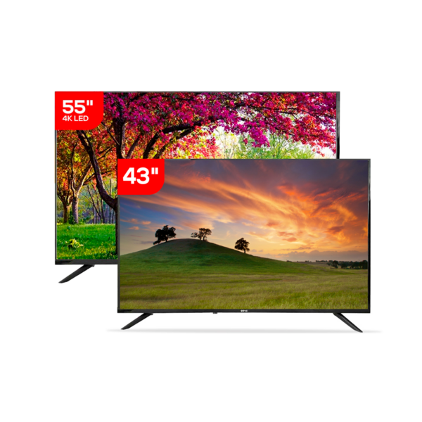 Combo Epic 2x1 Televisor 55" 4K + Televisor 43" | EPIC55SMA4K / EPIC43SMA - 957202 / 957226