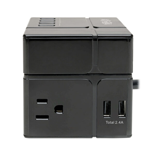 Cubo de energía supresor de tensiones 3 tomas y 6 puertos usb, color negro - TLP366CUBEUSBB - 918910 - Imagen 2