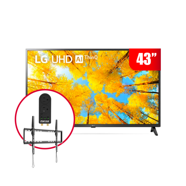 Combo Televisor UHD LG De 43" Con ThinQ AI | Procesador α5 Gen5 AI | 43UQ7500PSF