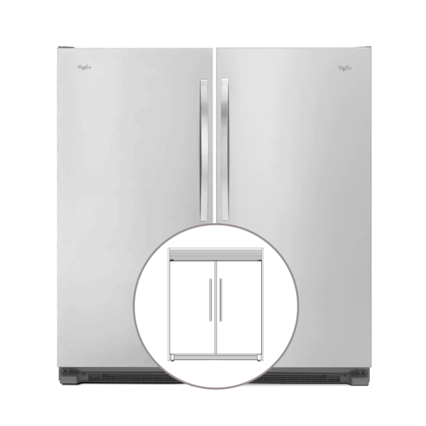 Combo Whirlpool Refrigerador De 18 ft³ Sidekick + Congelador De 18 ft³ Sidekick + Trim Kit Para Gemelas