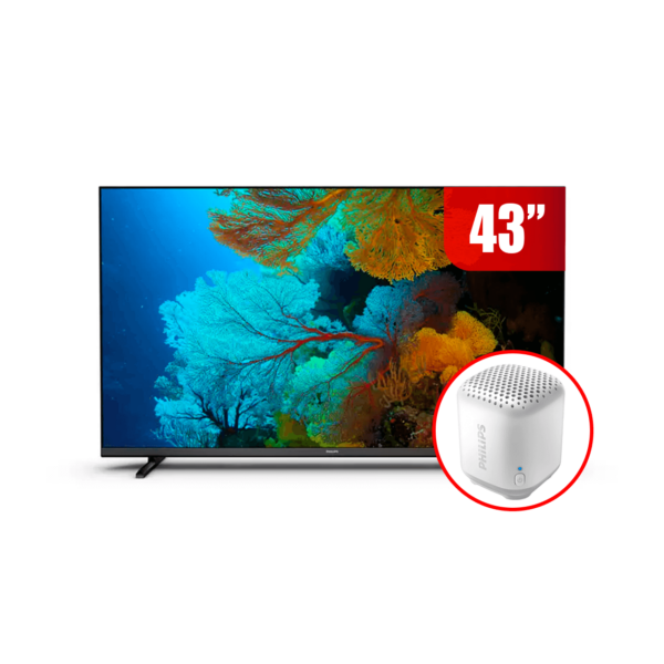 Combo Philips Televisor De 43" Full HD Android Tv + Bocina Portátil Bluetooth Resistente Al Agua