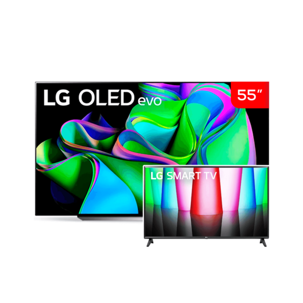 Combo Lg Televisor 4K OLED de 55" Smart tv + Televisor 32" Smart Tv HD