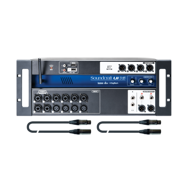 Combo Consola Digital Soundcraft de 16 canales + 2 Cables para Micrófonos