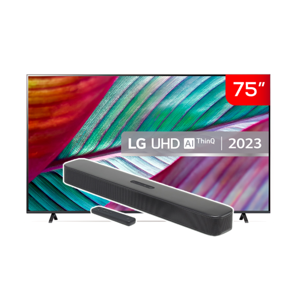 Combo Televisor LG De 75" 4K Smart TV + Barra de Sonido JBL 2.0 | 75UR7800PSB / JBLBAR20AIOBLKAM