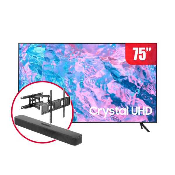 Combo Televisor Samsung De 75" Smart Tv LED Crystal 4K UHD | UN75CU7000