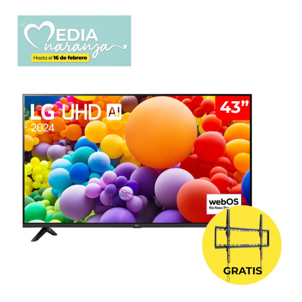 Televisor LG 43” UHD 4K Smart TV 2024 | Soporte de Pared Argom (37” – 70”) GRATIS | 43UT7300PSA – ARG-BR-1347