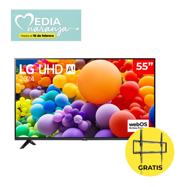 Televisor LG 55” UHD 4K Smart TV 2024 | Soporte de Pared Argom (37” – 70”) GRATIS | 55UT7300PSA – ARG-BR-1347