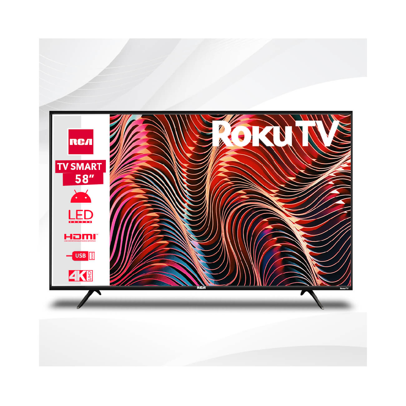 Televisor Led RCA 58″ Smart Tv 4K Roku  RC58RK – 957257 – Electrónica  Panamericana Guatemala