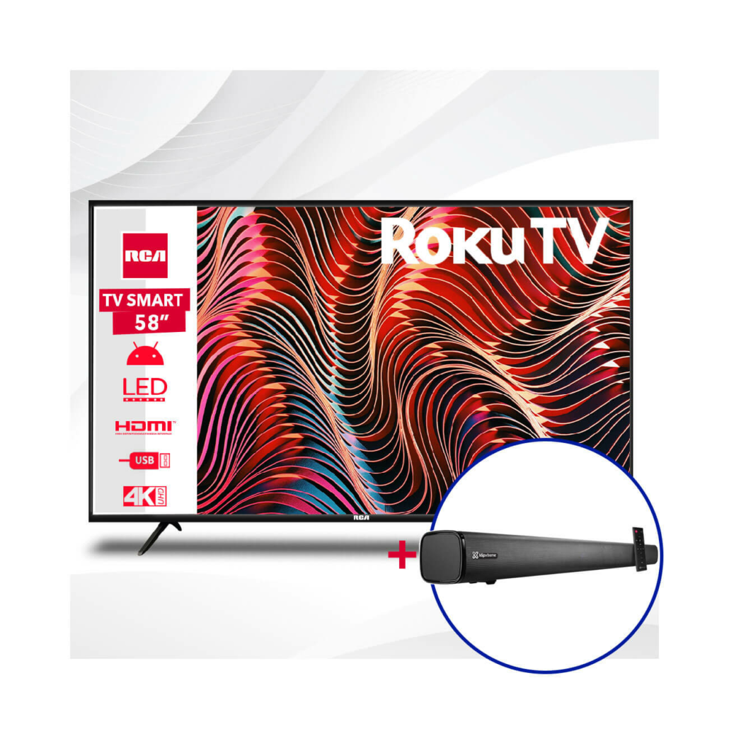 Televisor Led RCA 58″ Smart Tv 4K Roku  RC58RK – 957257 – Electrónica  Panamericana Guatemala